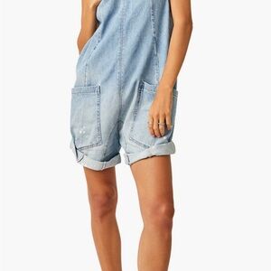 Free People Light Blue Women's Denim Overalls high roller overalls